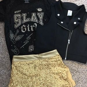 Darling 3 pc girls SLAY GIRL outfit- BLING- sz.5